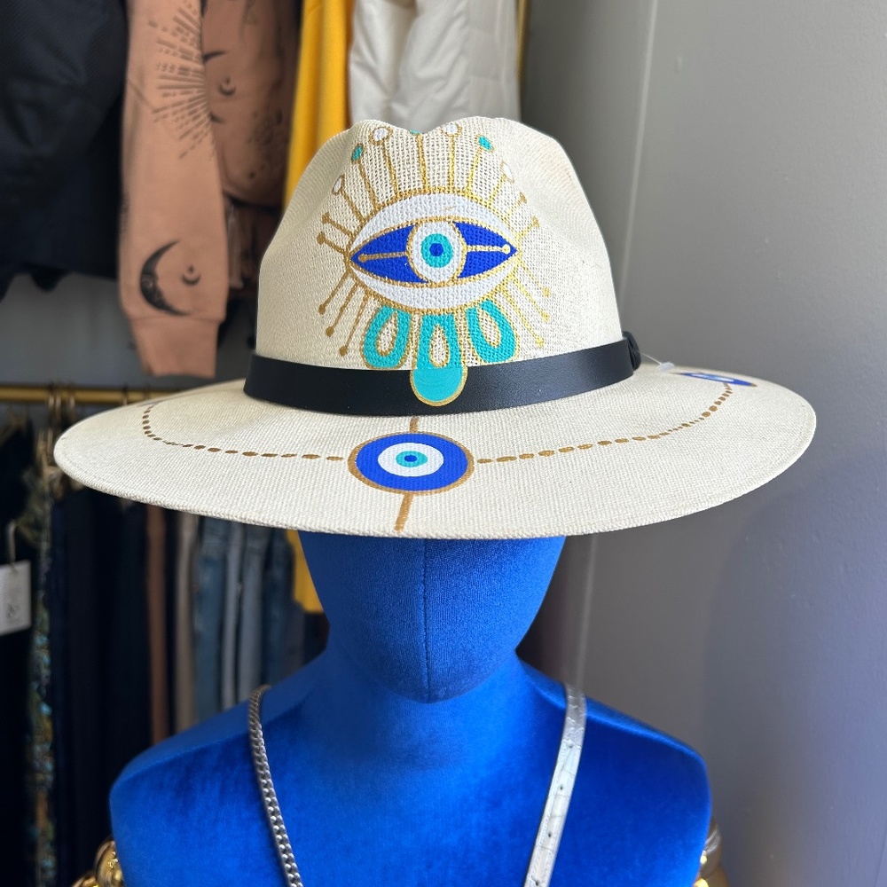 Custom Evil Eye Straw Hat